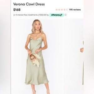 Show Me Your Mumu Verona Cowl Dress - Moss Green Luxe Satin Size Medium